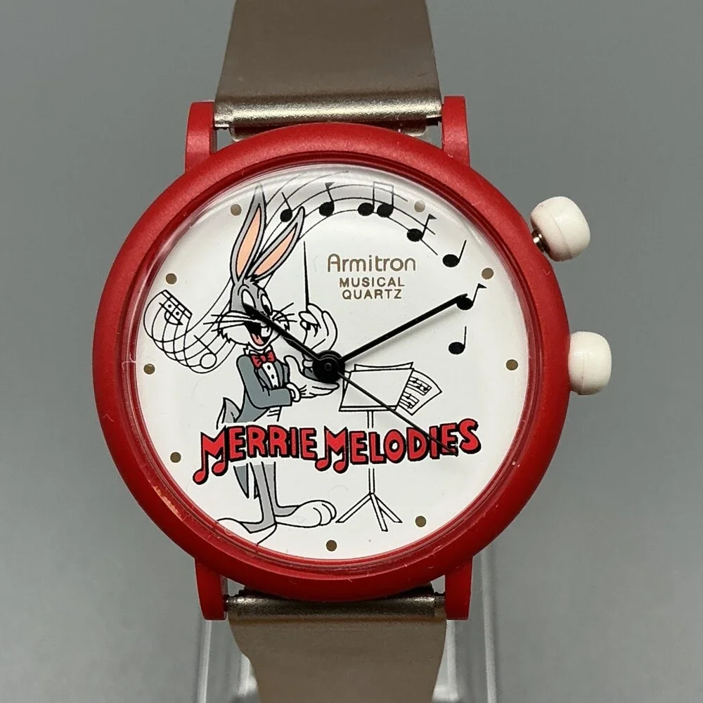 Vintage Armitron Merrie Melodies Boys Watch 31mm Bugs Bunny Musical New Battery